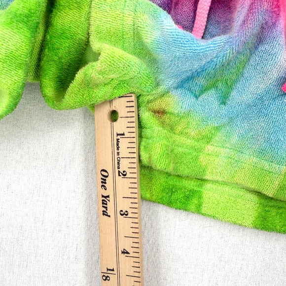 HARD TAIL Tie Dye Terry Shorts Womens XL Pink Green Neon Rainbow Mini Y2K NEW - Picture 9 of 12